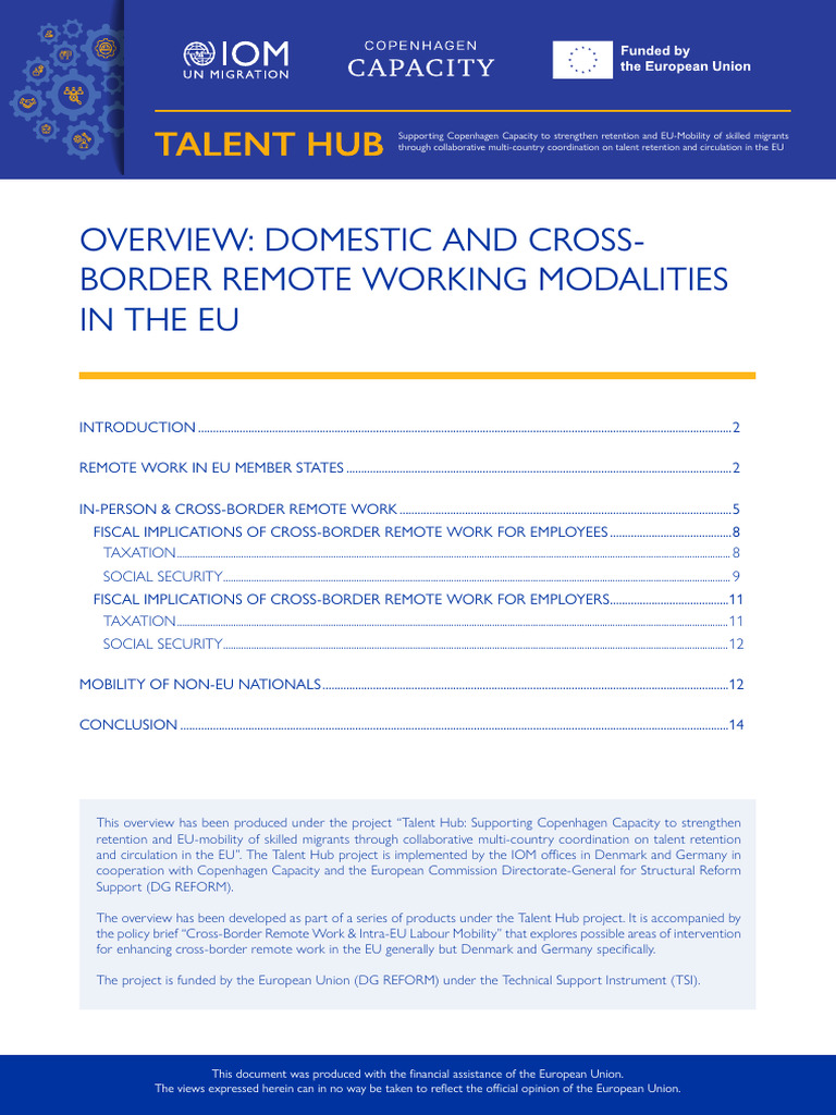 EU Cross-Border Remote Work Overview | PDF | Taxes | Employment