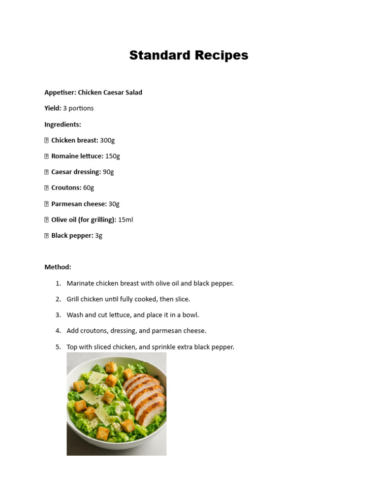 Standard Recipe - Assignment - Huda Taqi Syed | PDF | Cakes | Muffin