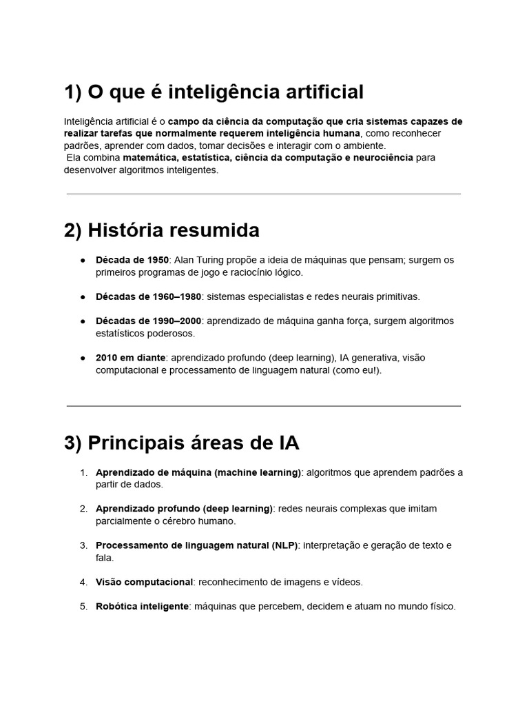 Entenda a Inteligência Artificial Hoje | PDF | Inteligência artificial ...