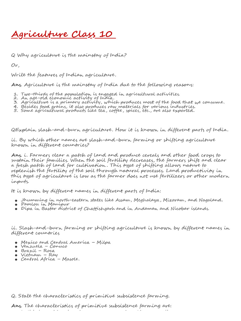 Class 10 Agriculture Overview and Insights | PDF | Agriculture | Legume