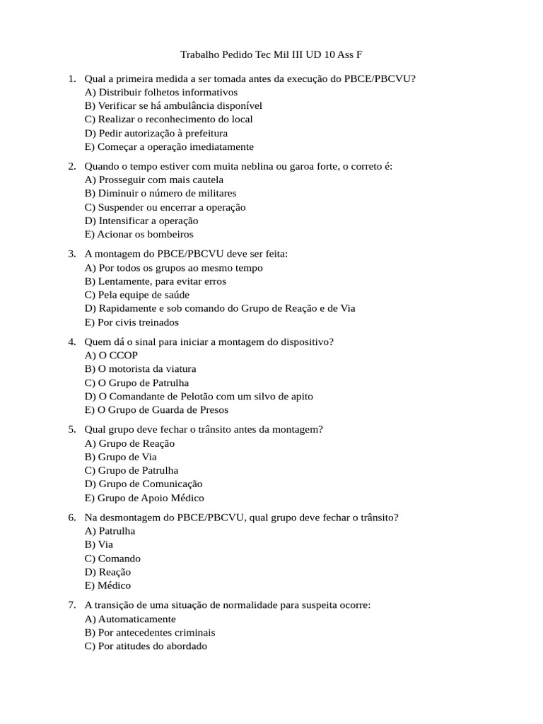 Procedimentos PBCE/PBCVU e Abordagens | PDF | Motocicleta | Tráfego