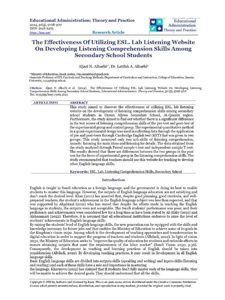 S2 Research ESL Lab | PDF