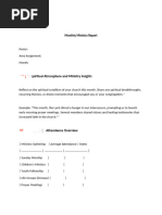 Monthly Church Progress Report | PDF
