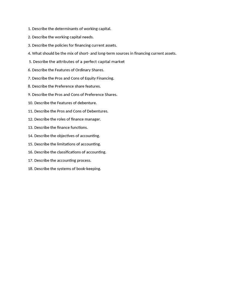 Working Capital and Financing Essentials | PDF