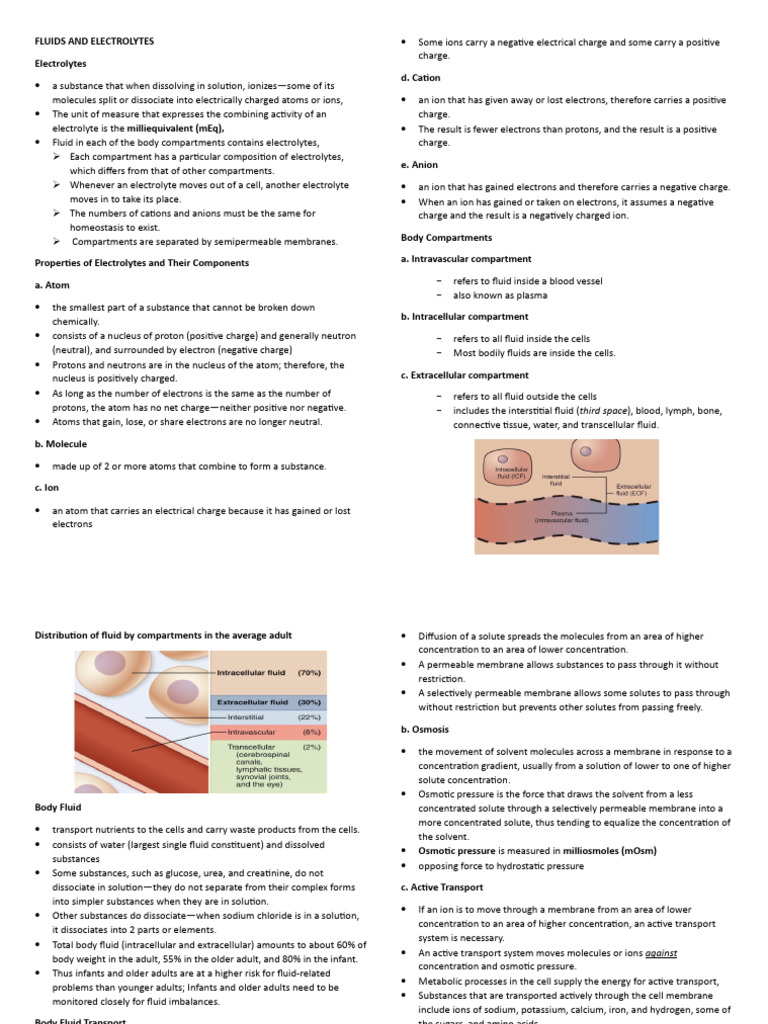 Understanding Body Fluids and Electrolytes | PDF | Dehydration | Ion