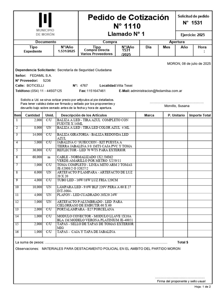 PC 1110 Fedamil | PDF | Encendiendo