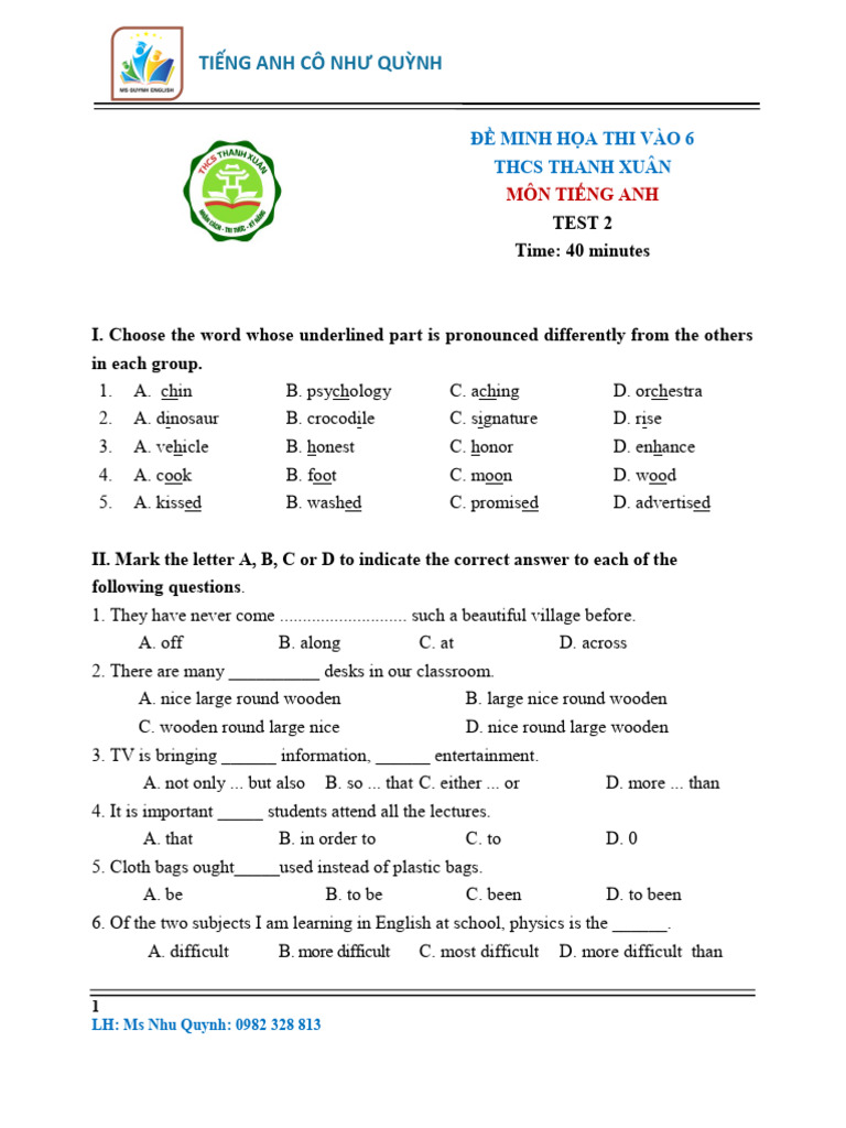 English Test for 6th Grade Students | PDF | Desert