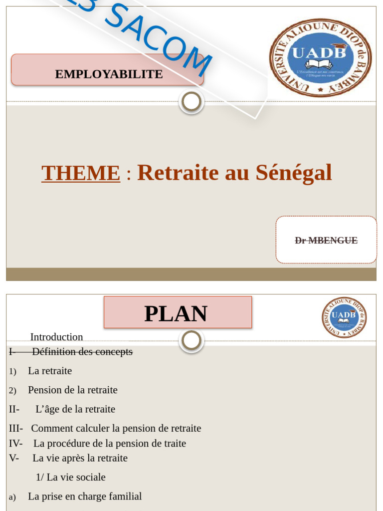 Retraite et pension au Sénégal : Guide complet | PDF | Retraite