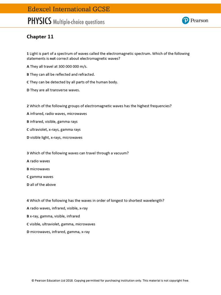 Electromagnetic Spectrum Review Quiz | PDF | Electromagnetic Spectrum ...