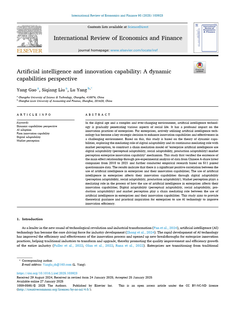 AI's Impact on Innovation Capabilities | PDF | Artificial Intelligence ...