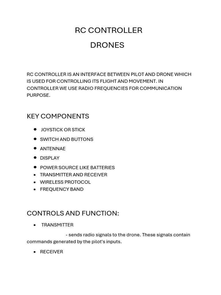 RC Controller for Drone Operation | PDF | Unmanned Aerial Vehicle ...