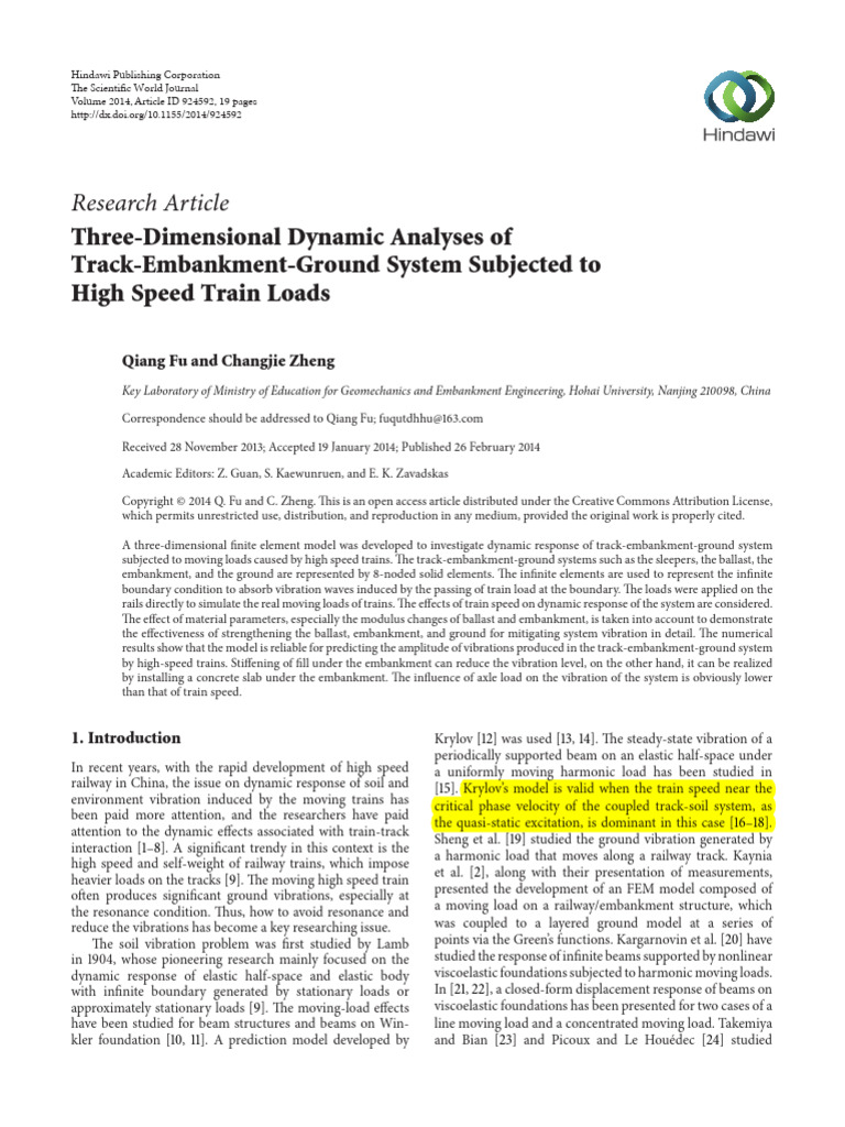 3-D Dynamic Analysis of Track Embankment Ground System Subjected To ...