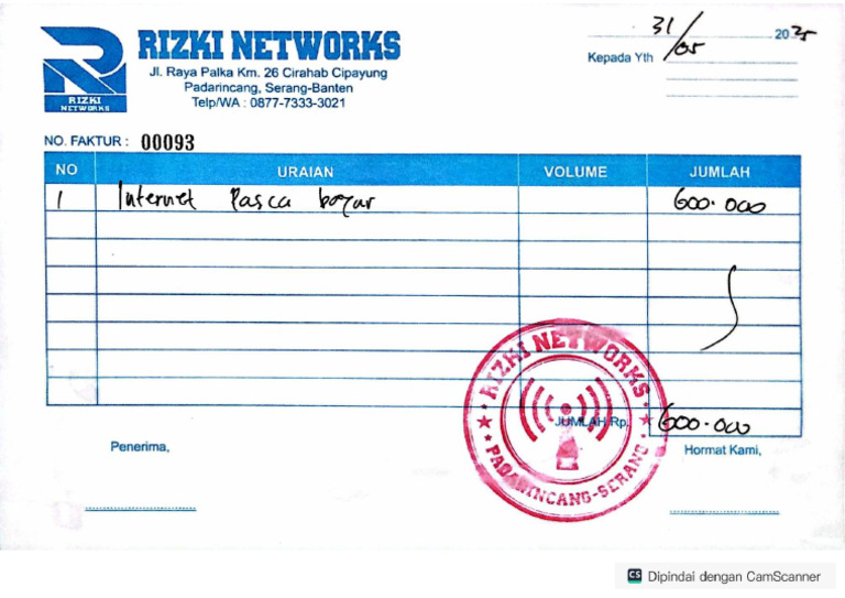Ini Adalah Nota Pembelian Wifi Madarsah Untuk Laporan | PDF