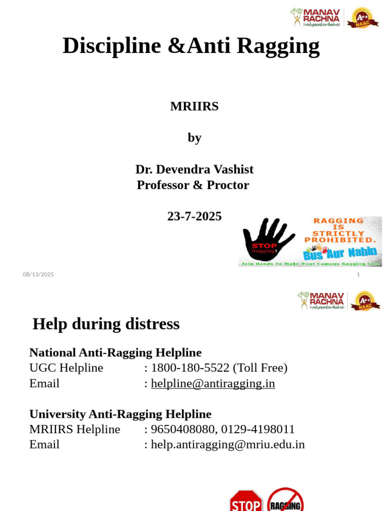 Anti-Ragging Form Submission Guide | PDF | Students | Academia