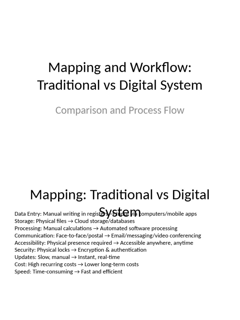 Traditional vs Digital Workflow Comparison | PDF