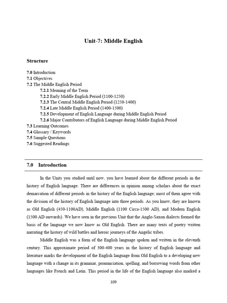 Overview of Middle English Period | PDF | English Language | Beowulf