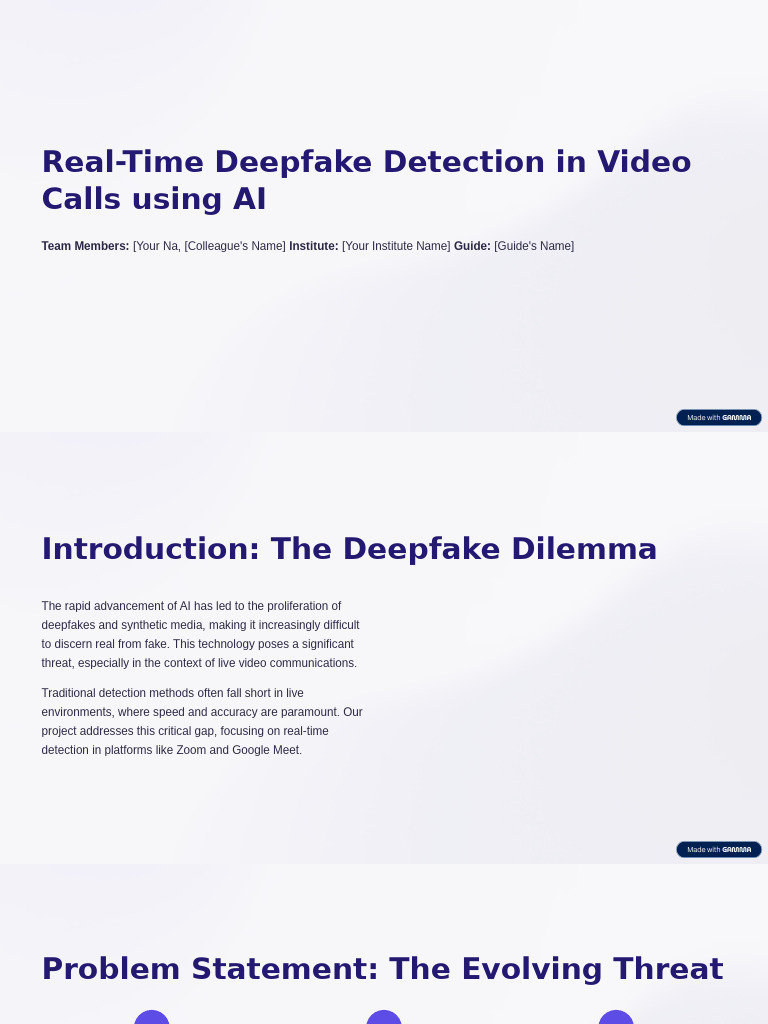 Real-Time Deepfake Detection for Video Calls | PDF | Artificial ...