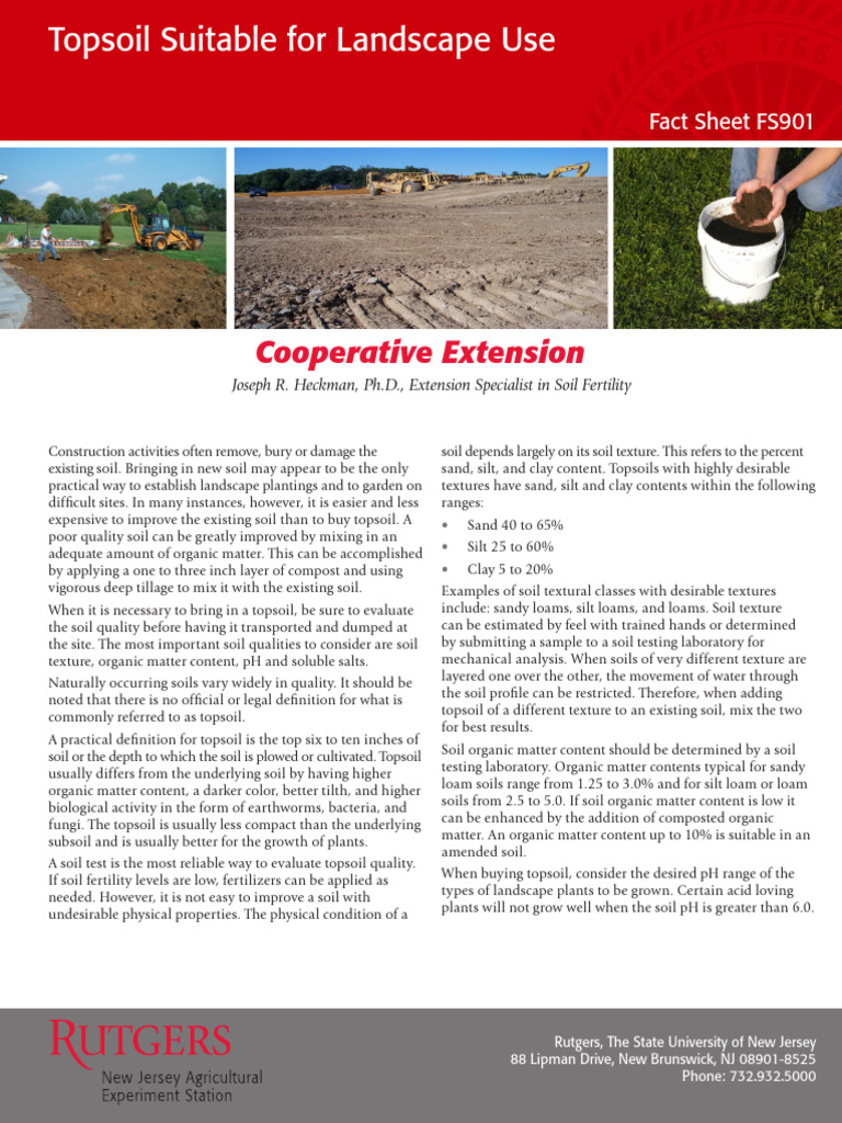 Topsoil Suitable For Landscape Use - Cleaned | PDF | Soil | Topsoil