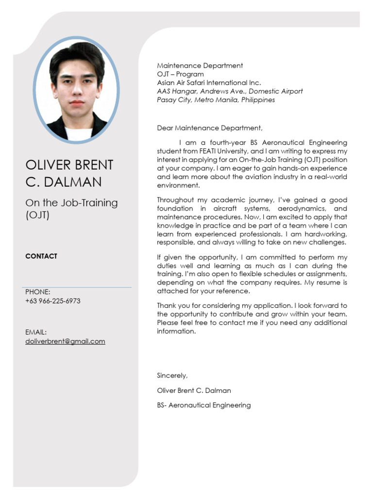 OJT Application for Aviation Position | PDF