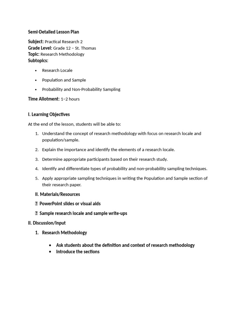 Lesson Plan | PDF
