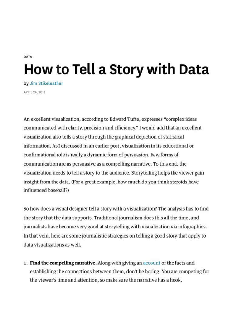 How To Tell A Story With Data | PDF