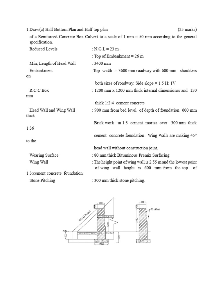 Reinforced Concrete Box Culvert Plans | PDF