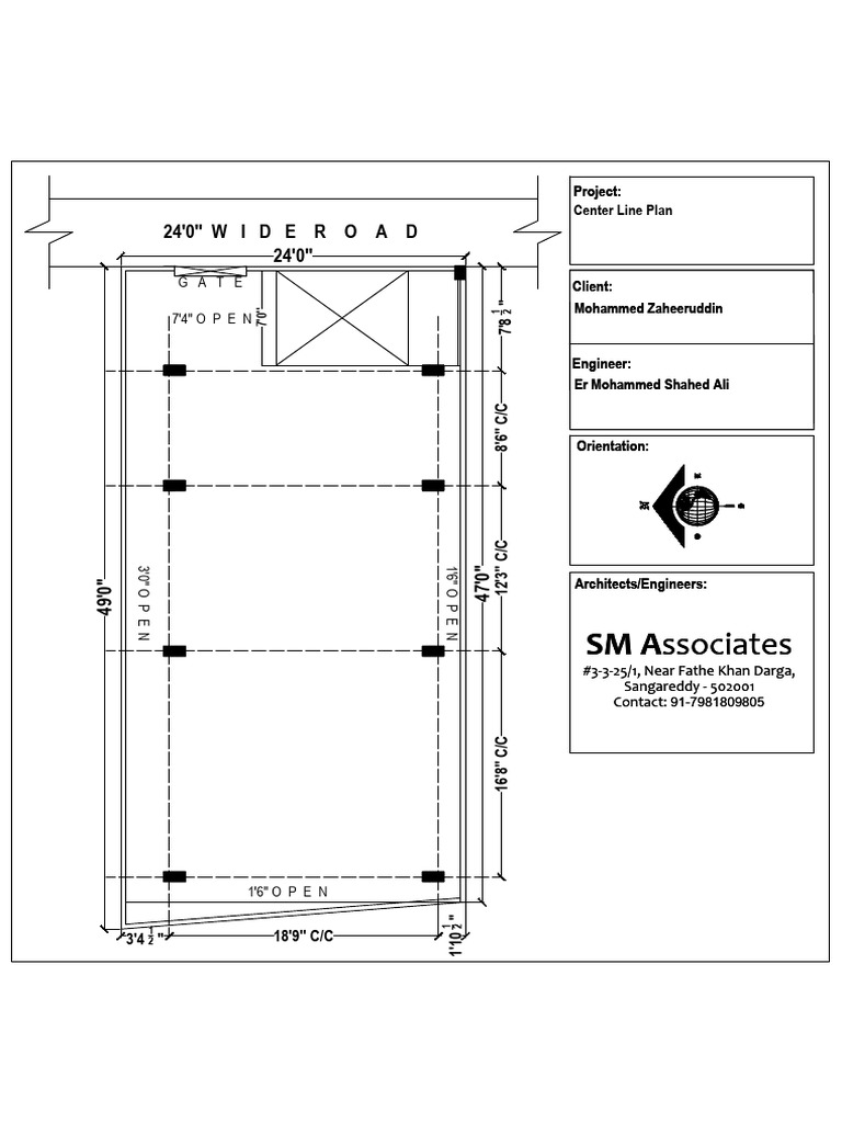 24'X47' - Center Line Plan (Mohammed Zaheeruddin) | PDF
