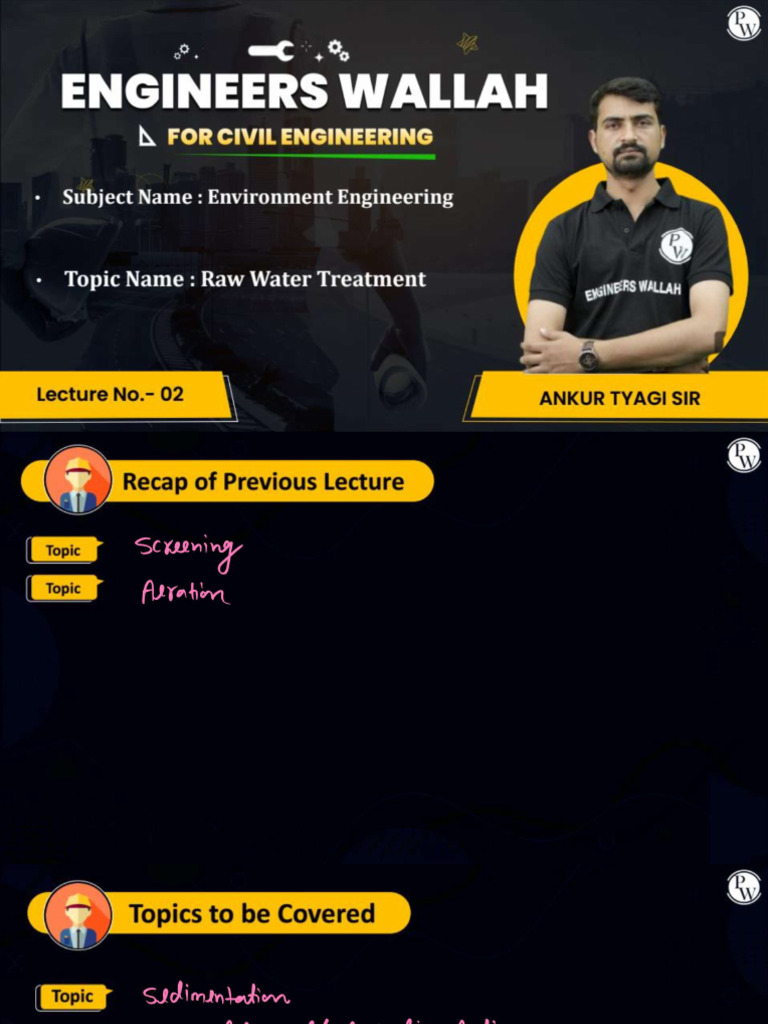 Raw Water Treatment 02 - Class Notes | PDF