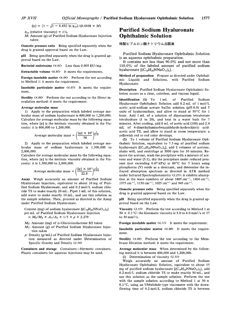 Sodium Hyaluronate JAPONESA | PDF