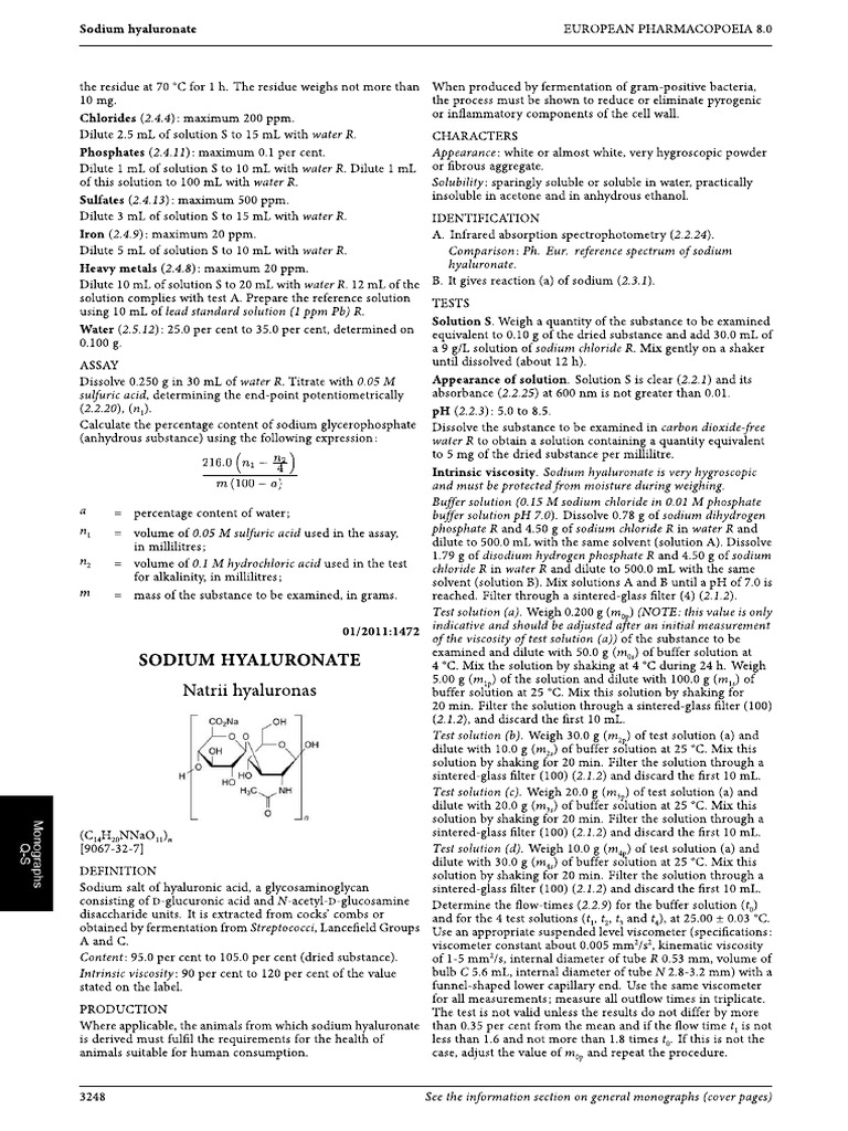 Sodium Hyaluronate EUROPEA | PDF