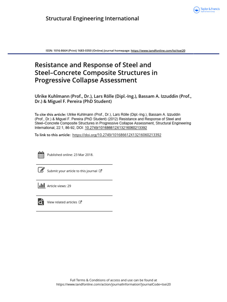Steel-Concrete Structures in Collapse Assessment | PDF | Strength Of ...