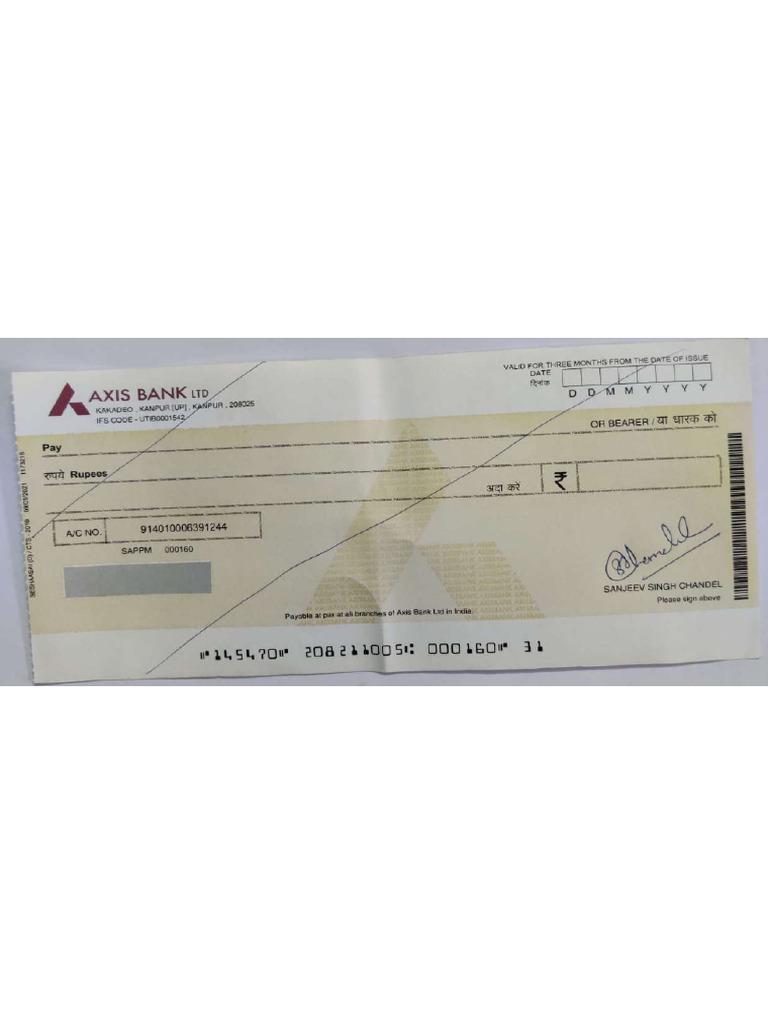 Cheque Axis | PDF