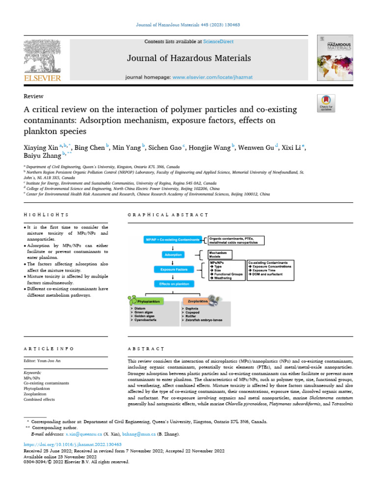A Critical Review On The Interaction of Polymer Particles and ...