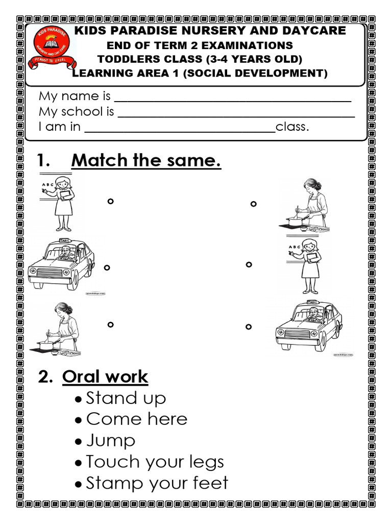 Social Development Exam for Toddlers | PDF