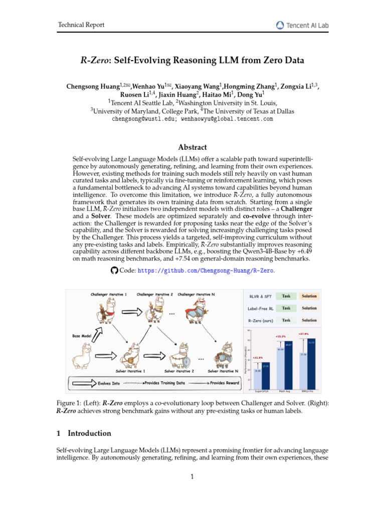 R-Zero_ Self-Evolving Reasoning LLM From Zero Data - Tencent AI Lab ...