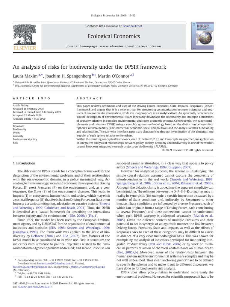 Biodiversity Risks Analyzed via DPSIR Framework | PDF | Ecosystem ...