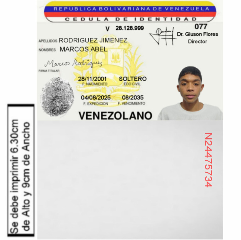 Cédula de Identidad Venezolana 2020 | PDF