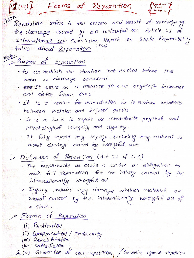 Forms of Reparation, Topic - 01 (III), PIL | PDF