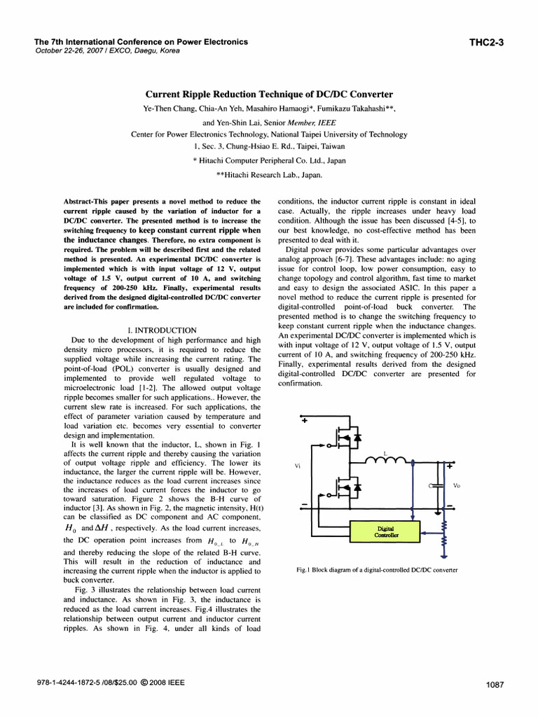 Current Ripple Reduction in DC/DC Converters | PDF | Inductance | Inductor