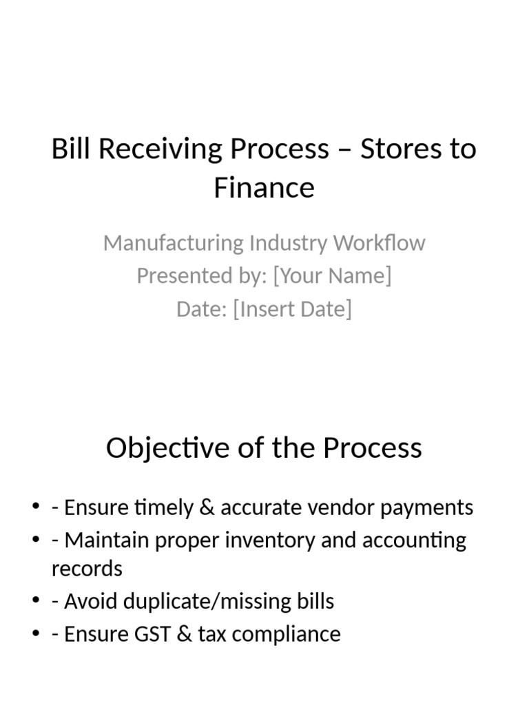 Bill Receiving Process Stores To Finance | PDF