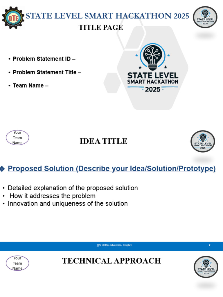 Smart Hackathon 2025 Idea Submission Template | PDF