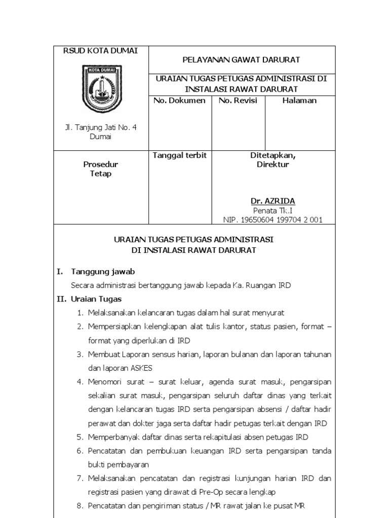 Uraian Tugas Wewenang