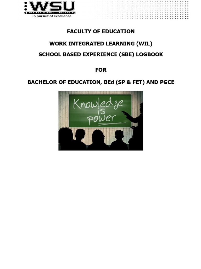 WIL School-Based Experience Logbook | PDF | Teachers | Mentorship