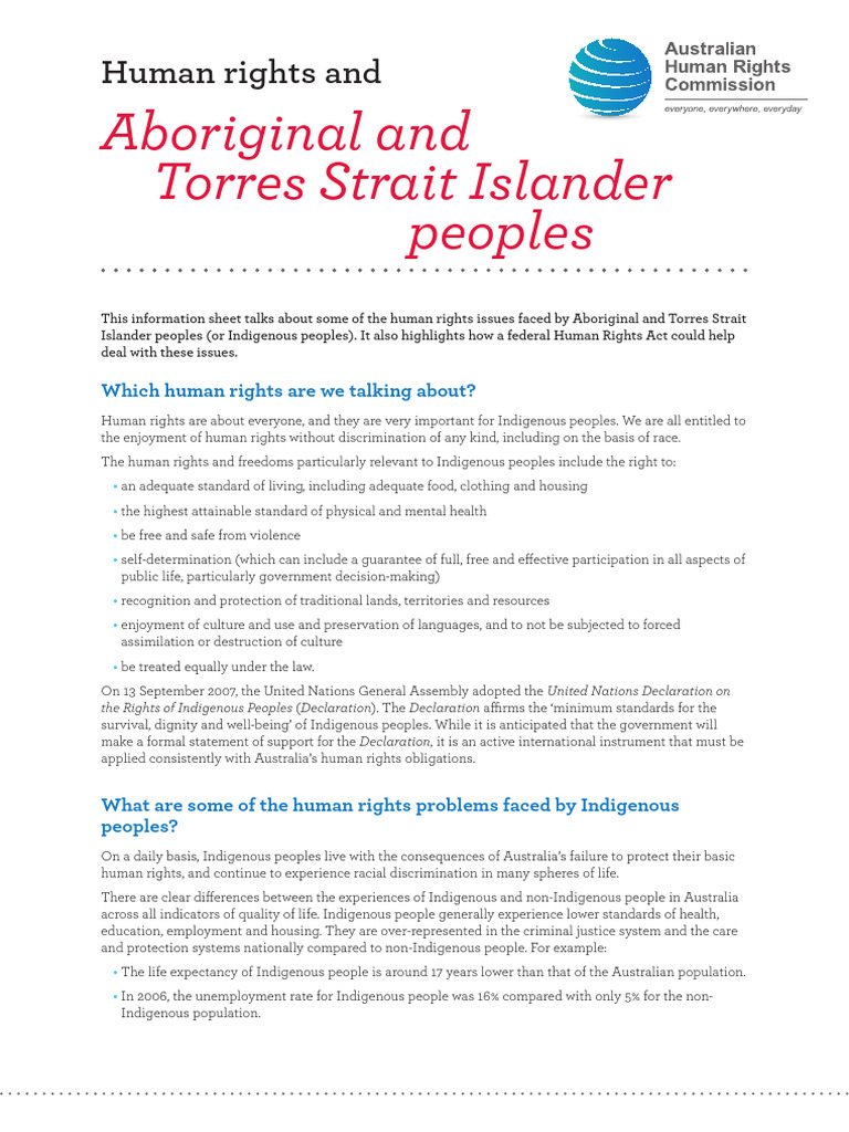 Indigenous Human Rights in Australia | PDF | Indigenous Australians ...