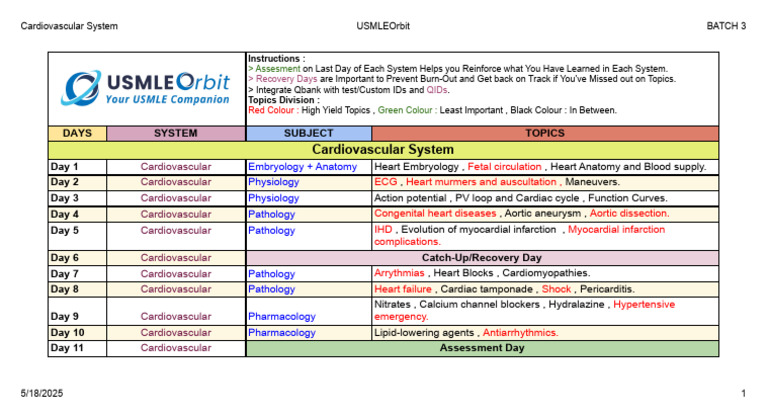 Cardiovascular System Study Flowchart | PDF | Heart | Circulatory System