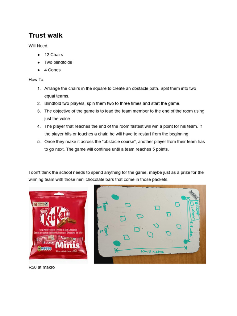 Blindfold Trust Walk Team Activity | PDF
