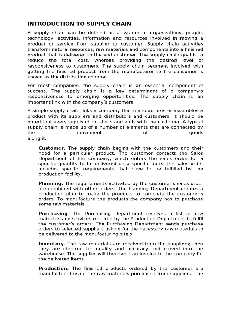 Supply Chain Overview and Functions | PDF | Supply Chain | Customer