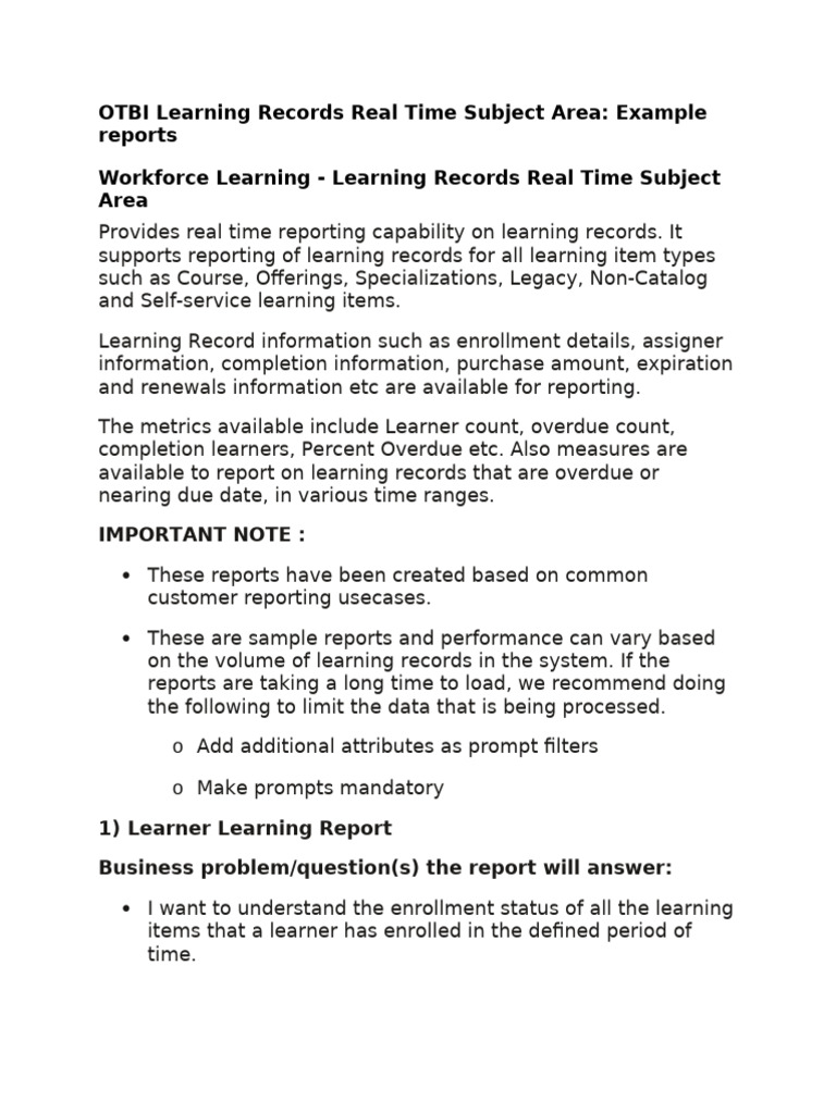 Real-Time Learning Records Reports | PDF | Learning | Educational ...