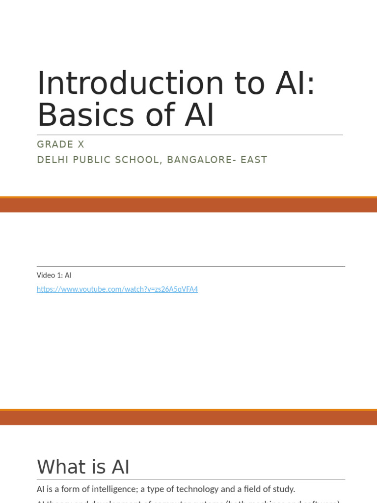 AI Basics for Class 10 Students | PDF | Artificial Intelligence ...