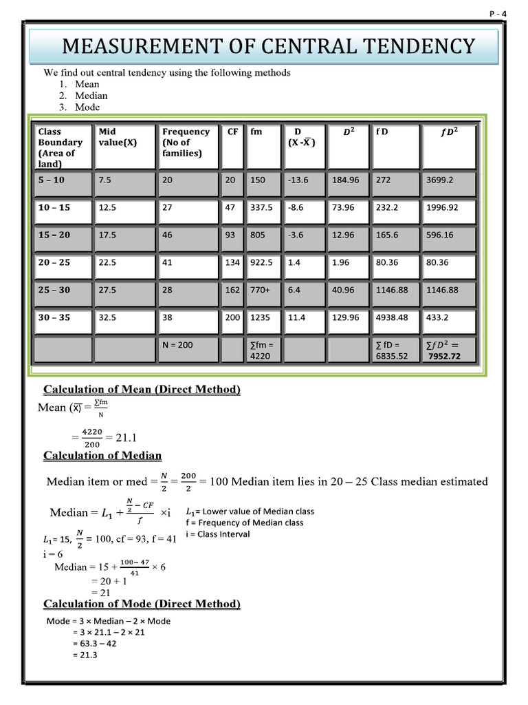 Cetral Trendency | PDF